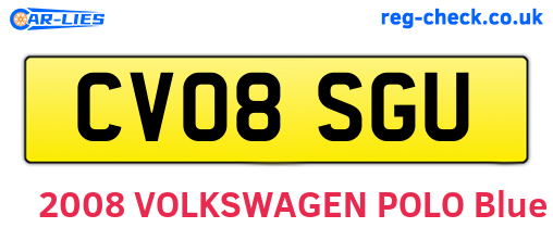 CV08SGU are the vehicle registration plates.