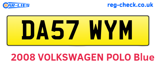 DA57WYM are the vehicle registration plates.