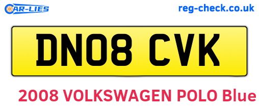 DN08CVK are the vehicle registration plates.