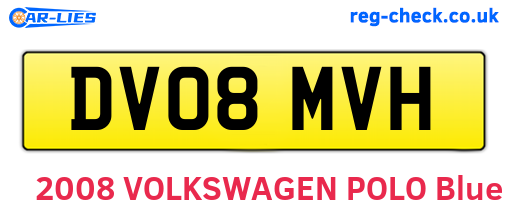 DV08MVH are the vehicle registration plates.