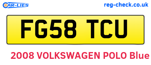 FG58TCU are the vehicle registration plates.