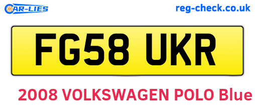 FG58UKR are the vehicle registration plates.