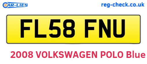 FL58FNU are the vehicle registration plates.