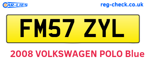 FM57ZYL are the vehicle registration plates.