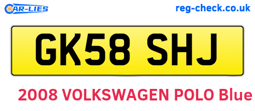 GK58SHJ are the vehicle registration plates.