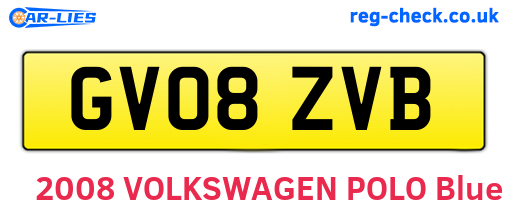GV08ZVB are the vehicle registration plates.