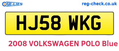 HJ58WKG are the vehicle registration plates.