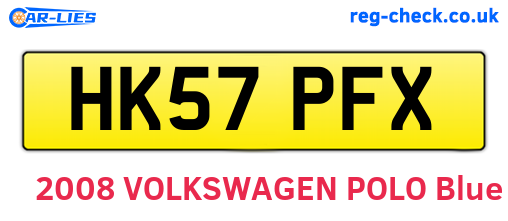 HK57PFX are the vehicle registration plates.