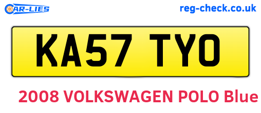 KA57TYO are the vehicle registration plates.