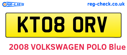 KT08ORV are the vehicle registration plates.