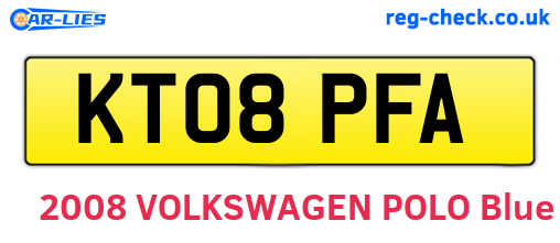 KT08PFA are the vehicle registration plates.