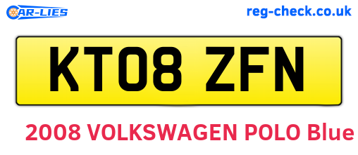 KT08ZFN are the vehicle registration plates.