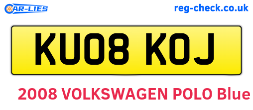 KU08KOJ are the vehicle registration plates.
