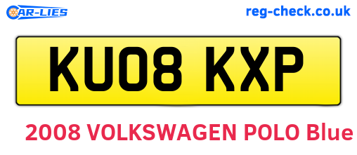 KU08KXP are the vehicle registration plates.