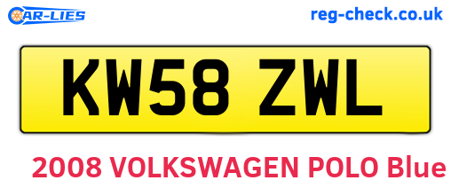 KW58ZWL are the vehicle registration plates.