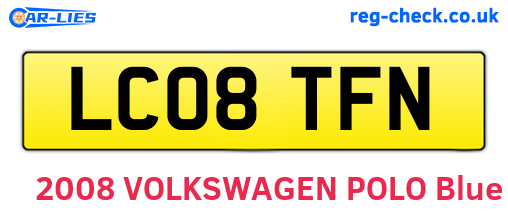 LC08TFN are the vehicle registration plates.