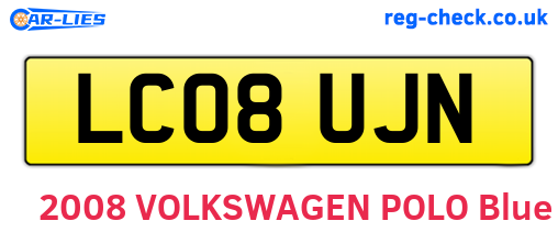 LC08UJN are the vehicle registration plates.