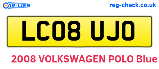 LC08UJO are the vehicle registration plates.