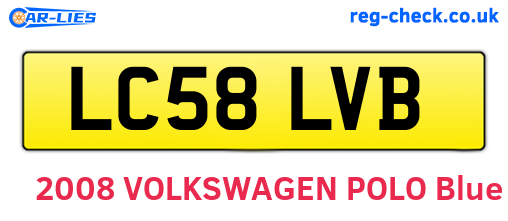 LC58LVB are the vehicle registration plates.