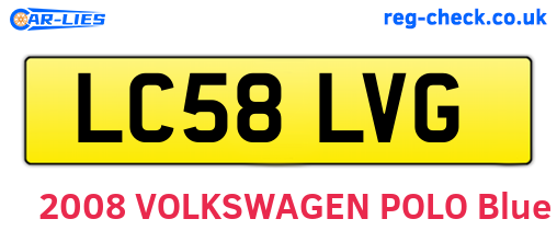 LC58LVG are the vehicle registration plates.