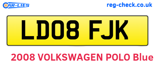 LD08FJK are the vehicle registration plates.