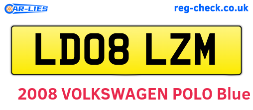 LD08LZM are the vehicle registration plates.