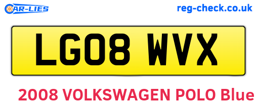 LG08WVX are the vehicle registration plates.