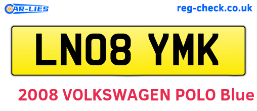 LN08YMK are the vehicle registration plates.