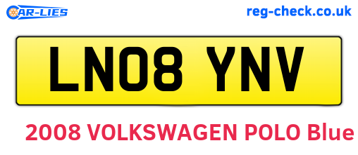 LN08YNV are the vehicle registration plates.