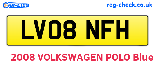 LV08NFH are the vehicle registration plates.