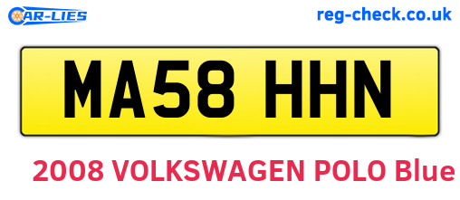 MA58HHN are the vehicle registration plates.
