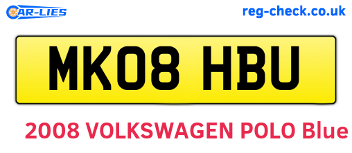 MK08HBU are the vehicle registration plates.