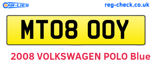 MT08OOY are the vehicle registration plates.