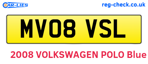 MV08VSL are the vehicle registration plates.
