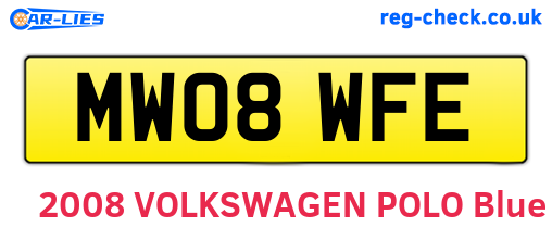 MW08WFE are the vehicle registration plates.