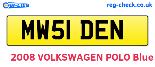 MW51DEN are the vehicle registration plates.