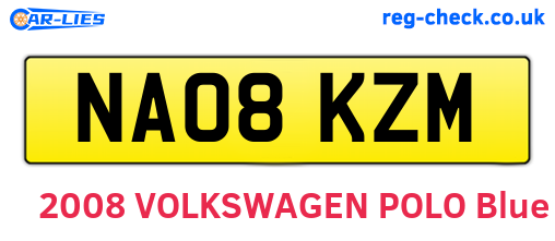 NA08KZM are the vehicle registration plates.