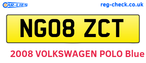 NG08ZCT are the vehicle registration plates.