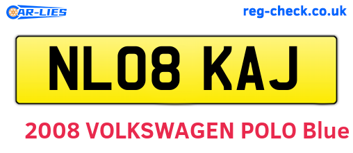 NL08KAJ are the vehicle registration plates.