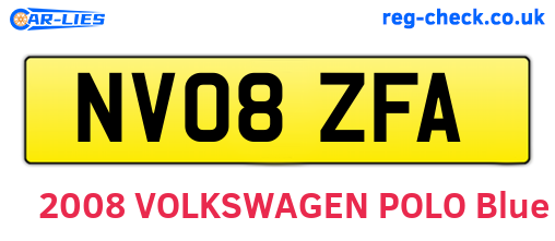 NV08ZFA are the vehicle registration plates.