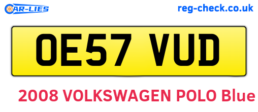 OE57VUD are the vehicle registration plates.
