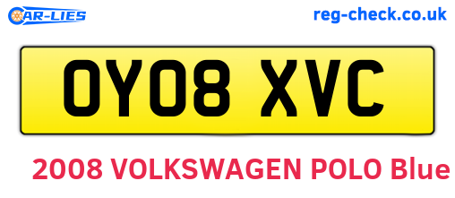 OY08XVC are the vehicle registration plates.