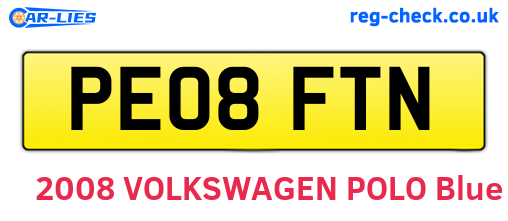 PE08FTN are the vehicle registration plates.
