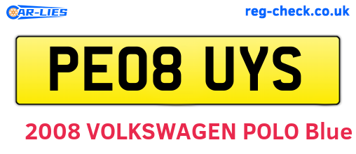 PE08UYS are the vehicle registration plates.
