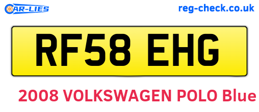RF58EHG are the vehicle registration plates.