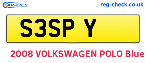 S3SPY are the vehicle registration plates.