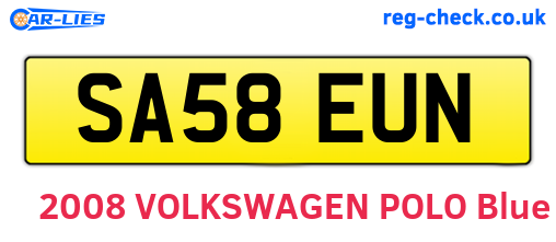 SA58EUN are the vehicle registration plates.