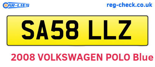 SA58LLZ are the vehicle registration plates.