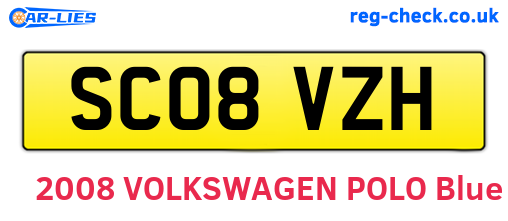 SC08VZH are the vehicle registration plates.