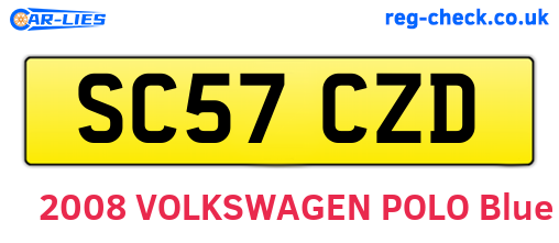 SC57CZD are the vehicle registration plates.